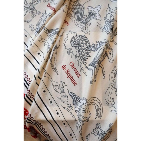 Replica Scialle Hermès Naturel Nautical Tattoos Bandana 140 imitazione Falso Replica Scialle Hermès Naturel Nautical Tattoos Bandana 140 imitazione Falso