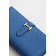 Replica Portafoglio lungo Hermès Bearn fatto a mano in pelle di vitello Epsom blu Francia imitazione Falso Replica Portafoglio lungo Hermès Bearn fatto a mano in pelle di vitello Epsom blu Francia imitazione Falso
