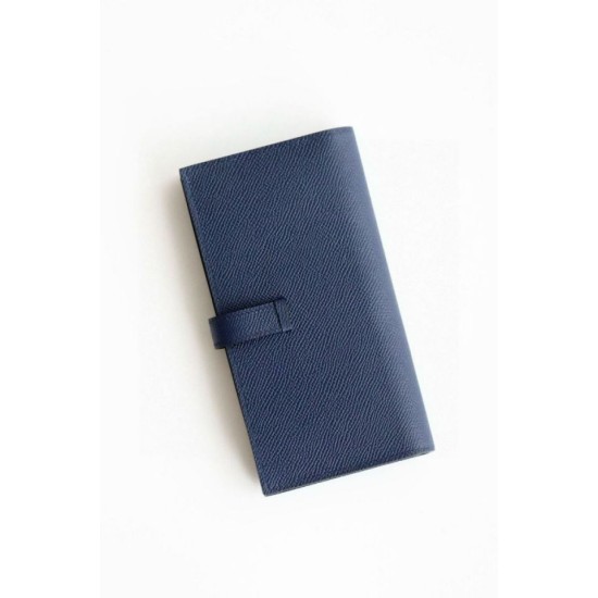 Replica Portafoglio lungo Hermès Bearn fatto a mano in pelle di vitello Epsom blu zaffiro imitazione Falso Replica Portafoglio lungo Hermès Bearn fatto a mano in pelle di vitello Epsom blu zaffiro imitazione Falso