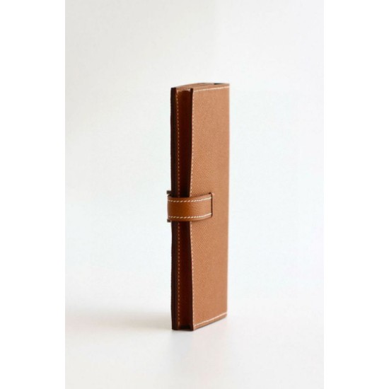 Replica Portafoglio lungo Hermès Bearn fatto a mano in pelle di vitello Epsom oro imitazione Falso Replica Portafoglio lungo Hermès Bearn fatto a mano in pelle di vitello Epsom oro imitazione Falso