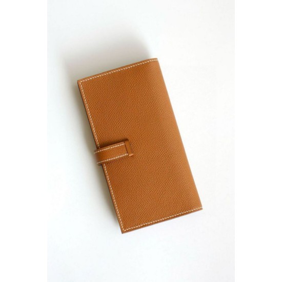 Replica Portafoglio lungo Hermès Bearn fatto a mano in pelle di vitello Epsom oro imitazione Falso Replica Portafoglio lungo Hermès Bearn fatto a mano in pelle di vitello Epsom oro imitazione Falso