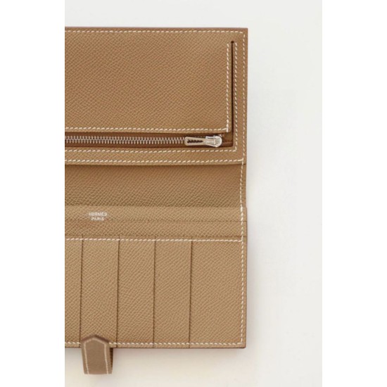 Replica Portafoglio lungo Hermès Bearn fatto a mano in pelle di vitello Epsom tortora imitazione Falso Replica Portafoglio lungo Hermès Bearn fatto a mano in pelle di vitello Epsom tortora imitazione Falso