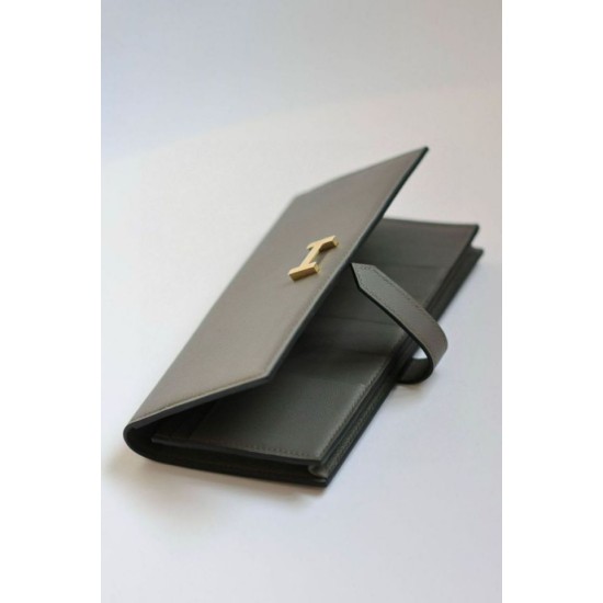 Replica Portafoglio Hermes Bearn lungo fatto a mano Etain Swift in pelle di vitello imitazione Falso Replica Portafoglio Hermes Bearn lungo fatto a mano Etain Swift in pelle di vitello imitazione Falso