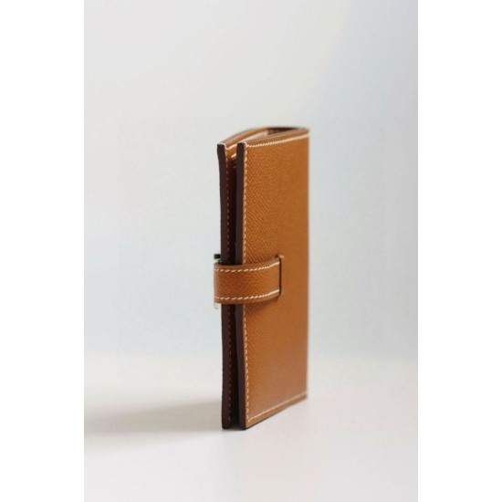 Replica Portafoglio compatto Hermès Bearn fatto a mano in pelle di vitello Epsom oro imitazione Falso Replica Portafoglio compatto Hermès Bearn fatto a mano in pelle di vitello Epsom oro imitazione Falso
