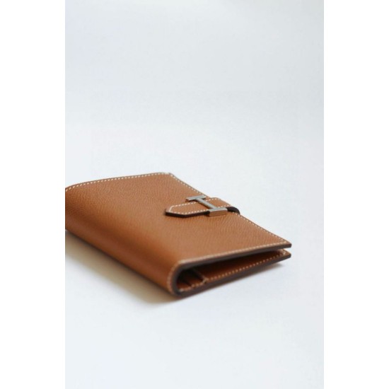 Replica Portafoglio compatto Hermès Bearn fatto a mano in pelle di vitello Epsom oro imitazione Falso Replica Portafoglio compatto Hermès Bearn fatto a mano in pelle di vitello Epsom oro imitazione Falso
