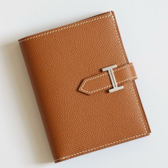 Replica Portafoglio compatto Hermès Bearn fatto a mano in pelle di vitello Epsom oro imitazione Falso Replica Portafoglio compatto Hermès Bearn fatto a mano in pelle di vitello Epsom oro imitazione Falso