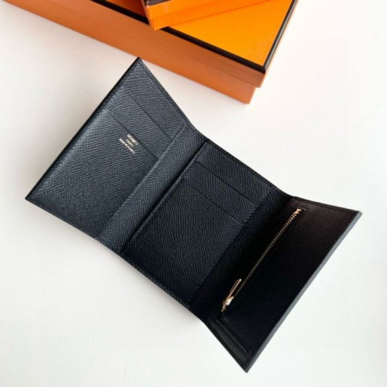 Replica Portafoglio Hermes Bearn ripiegabile fatto a mano Epsom nero imitazione Falso Replica Portafoglio Hermes Bearn ripiegabile fatto a mano Epsom nero imitazione Falso