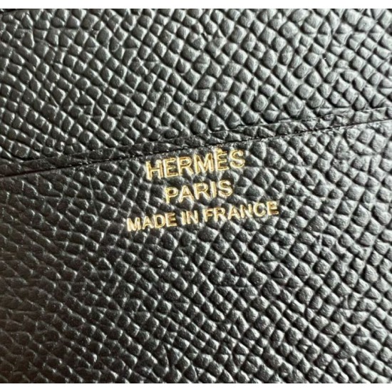 Replica Portafoglio Hermes Bearn ripiegabile fatto a mano Epsom nero imitazione Falso Replica Portafoglio Hermes Bearn ripiegabile fatto a mano Epsom nero imitazione Falso