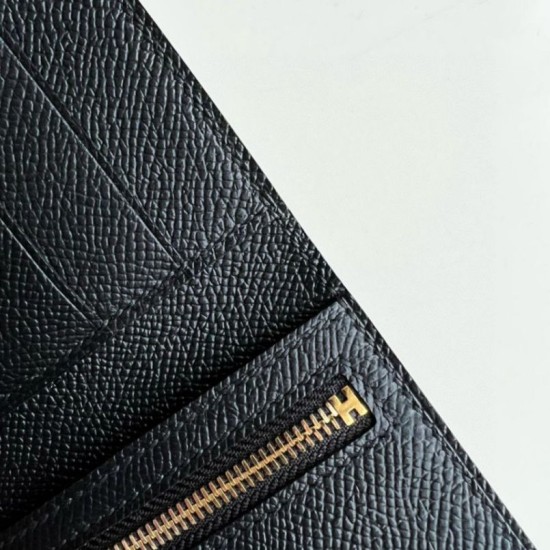 Replica Portafoglio Hermes Bearn ripiegabile fatto a mano Epsom nero imitazione Falso Replica Portafoglio Hermes Bearn ripiegabile fatto a mano Epsom nero imitazione Falso