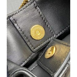 YSL Saint Laurent Sade Hobo In Pelle Di Agnello Nero