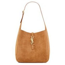 YSL Saint Laurent Le 5 A 7 Supple Small In Pelle Scamosciata Caffè