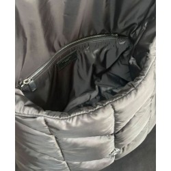 YSL Saint Laurent Puffer Messenger Borsa In Nylon Rigenerato Econyl Nero