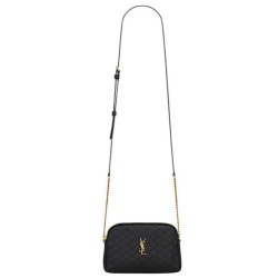 Pochette YSL Saint Laurent Gaby con cerniera in pelle di agnello trapuntata nera