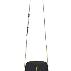 Pochette YSL Saint Laurent Gaby con cerniera in pelle di agnello trapuntata nera
