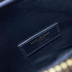 Pochette YSL Saint Laurent Gaby con cerniera in pelle di agnello trapuntata nera
