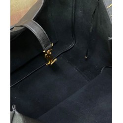 YSL Saint Laurent Bea Tote In Pelle Granulata Nero