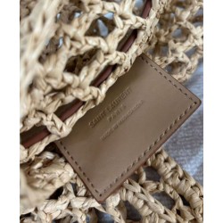 YSL Saint Laurent Oxalis Borsa In Rafia Macrame Albicocca