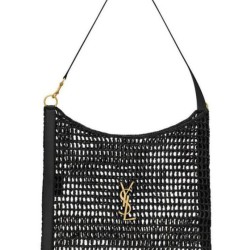 Borsa YSL Saint Laurent Oxalis in rafia macramè nera