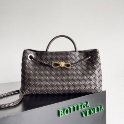 Borsa Bottega Veneta Andiamo piccola East/West agnello intrecciata fondente