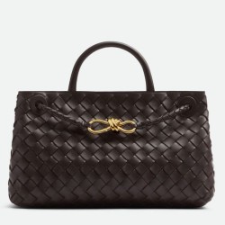 Borsa Bottega Veneta Andiamo piccola East/West agnello intrecciata fondente
