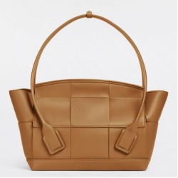 Borsa Media Arco Bottega Veneta Granata Caramello