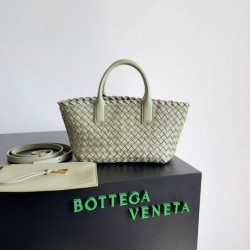 Bottega Veneta Mini Cabat Borsa Travertino Intrecciato Agnello