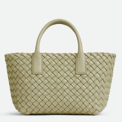 Bottega Veneta Mini Cabat Borsa Travertino Intrecciato Agnello