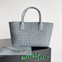 Borsa Bottega Veneta Cabat Media Thunder Intrecciato Agnello