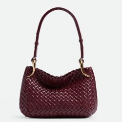 Borsa piccola Clicker di Bottega Veneta agnello intrecciata bordeaux