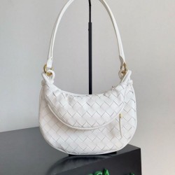 Borsa piccola Bottega Veneta Gemelli agnello intrecciata bianca