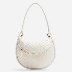 Borsa piccola Bottega Veneta Gemelli agnello intrecciata bianca