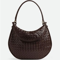 Borsa grande Bottega Veneta Gemelli agnello intrecciata fondente