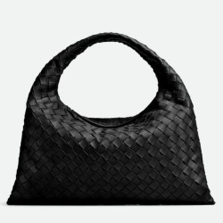 Borsa Hop Piccola Bottega Veneta Vitello Intrecciato Nero