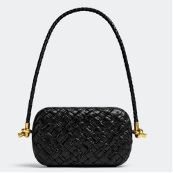 Bottega Veneta Nodo Minaudiere Su Cinturino Nero Foulard Intreccio 