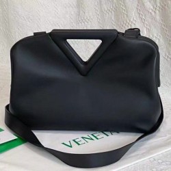 Borsa Bottega Veneta a punta media con manico superiore Nera 