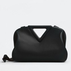Borsa Bottega Veneta a punta media con manico superiore Nera 