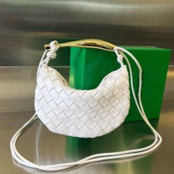 Bottega Veneta Mini Borsa Sardine agnello intrecciata bianca