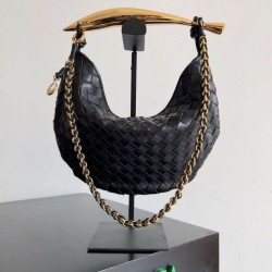Bottega Veneta Sardine Piccola Borsa con Catena Nero Agnello