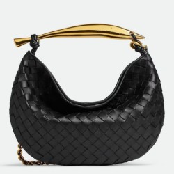 Bottega Veneta Sardine Piccola Borsa con Catena Nero Agnello