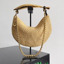 Borsa piccola Sardine di Bottega Veneta con catena rafia naturale