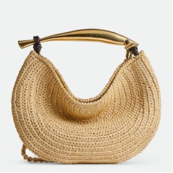 Borsa piccola Sardine di Bottega Veneta con catena rafia naturale
