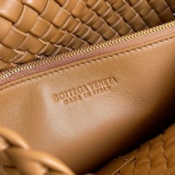 Borsa piccola Bottega Veneta Cobble Caramello Intrecciato 