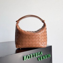 Borsa Bottega Veneta Mini Wallace vitello intrecciata marrone