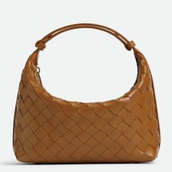 Borsa Bottega Veneta Mini Wallace vitello intrecciata marrone