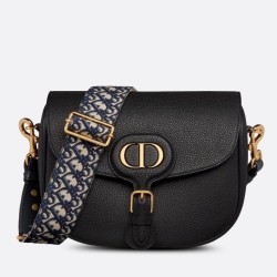 Borsa grande Dior Bobby vitello martellata nera