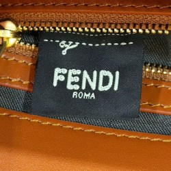 Borsa media Baguette Fendi nappa FF marrone