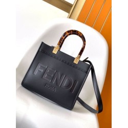 Borsa tote piccola Fendi Sunshine vitello nera Borsa tote piccola Fendi Sunshine vitello nera