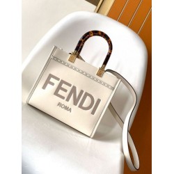 Borsa tote piccola Fendi Sunshine vitello bianca Borsa tote piccola Fendi Sunshine vitello bianca