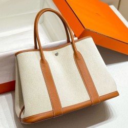 Hermes Garden Party 36cm Borsa Toile e Oro