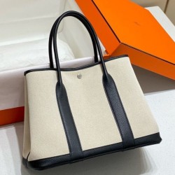 Hermes Garden Party 36cm Borsa Toile e Nero